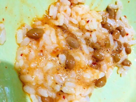 キムチ卵納豆ご飯
